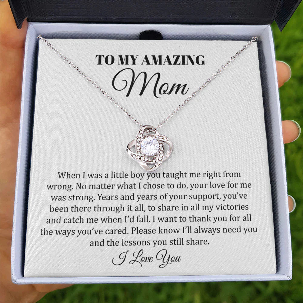 To My Amazing Mother No Matter What Love Knot, Mom Necklace, Mom Birthday Gift, Mother&#8217;s Day Gifts