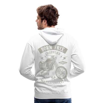 choppers Born Free Motorcycle Men’s Premium Hoodie - white