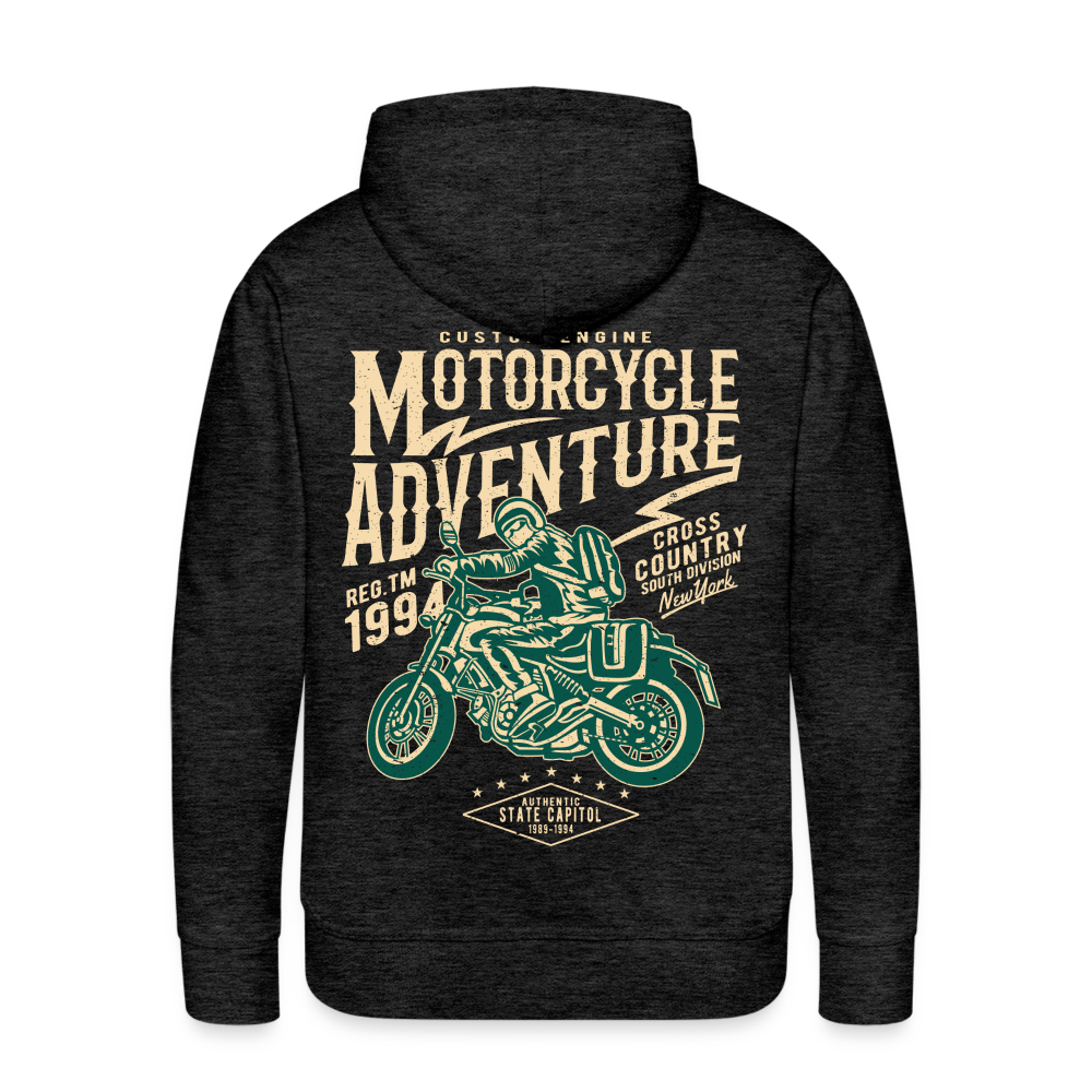 Motorcycle Adventure Men’s Premium Hoodie - charcoal grey