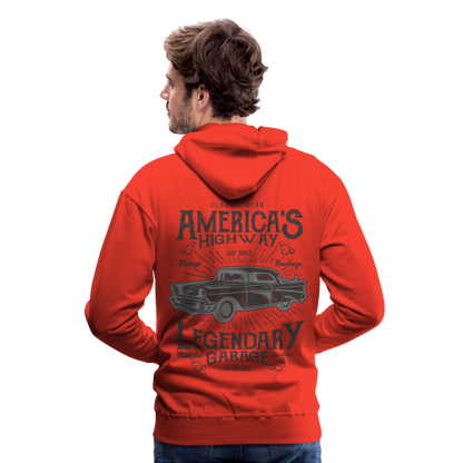 vintage car design America Highway Men’s Premium Hoodie - red