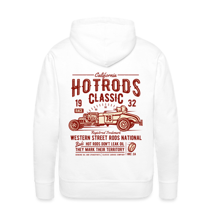 Hot Rods Race Classic Men’s Premium Hoodie - white