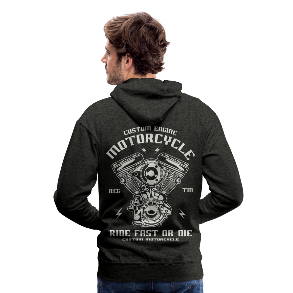 Ride Fast or Die Motorcycle Men’s Premium Hoodie - charcoal grey