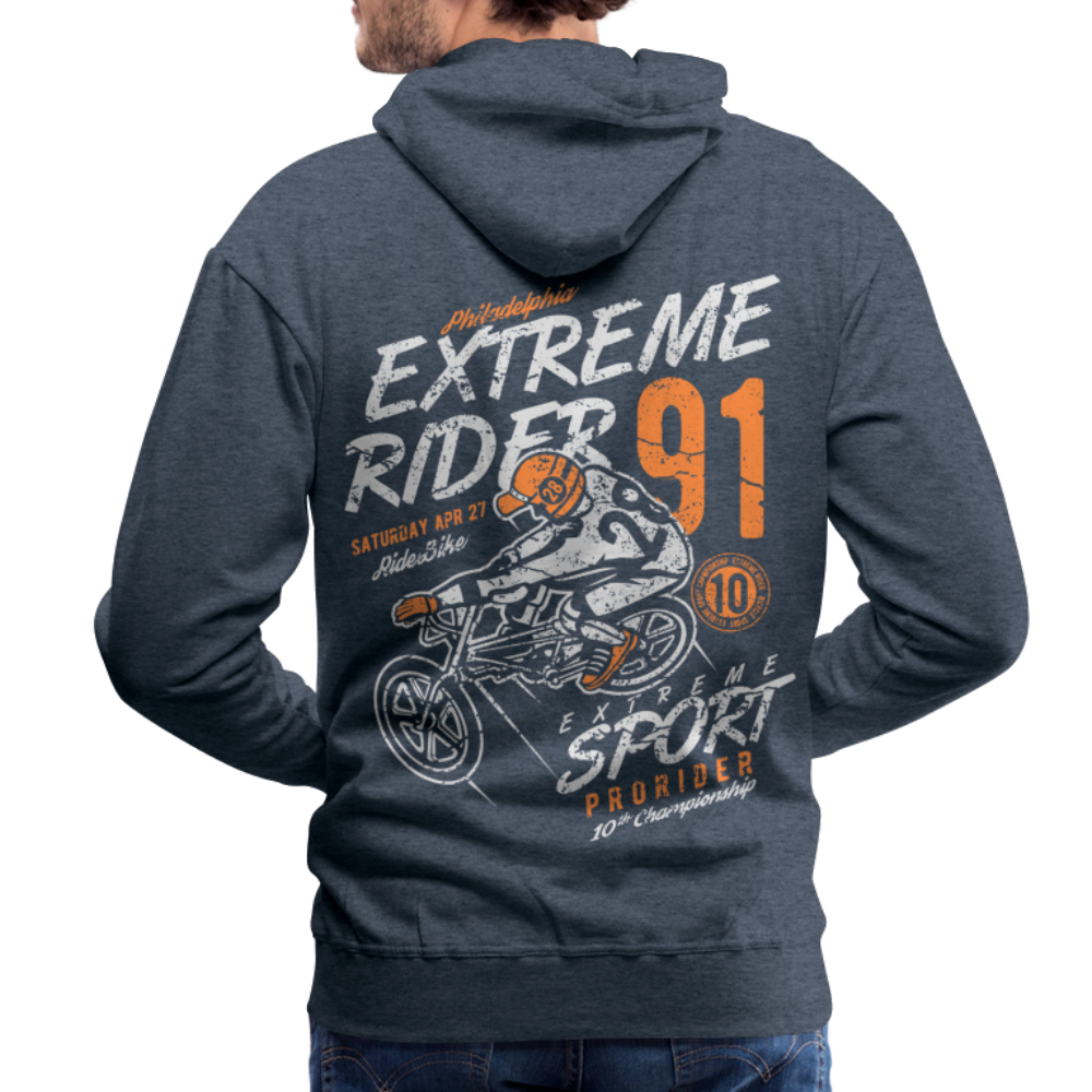 Extremerider Motorcycle Men’s Premium Hoodie - heather denim