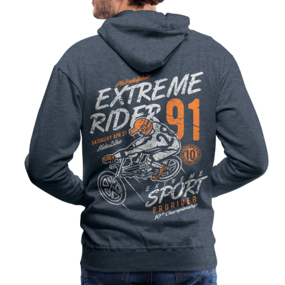 Extremerider Motorcycle Men’s Premium Hoodie - heather denim