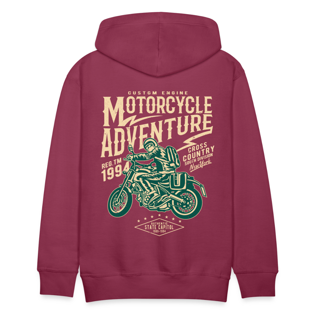 Motorcycle Adventure Men’s Premium Hoodie - bordeaux