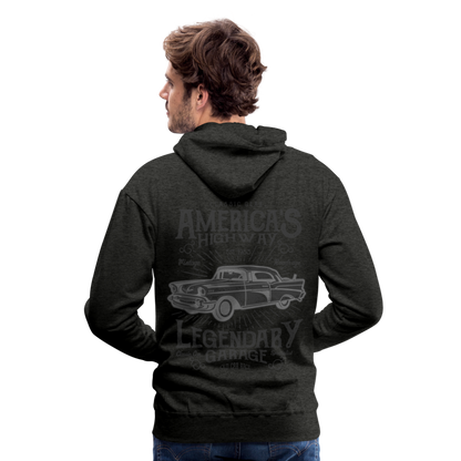 vintage car design America Highway Men’s Premium Hoodie - charcoal grey