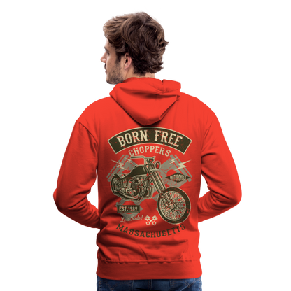 Born Free Choppers Motorcycle Men’s Premium Hoodie - red