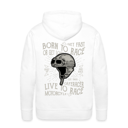 Born to Race Car's Men’s Premium Hoodie - white