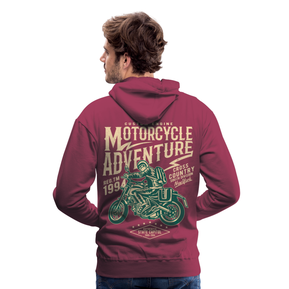 Motorcycle Adventure Men’s Premium Hoodie - bordeaux