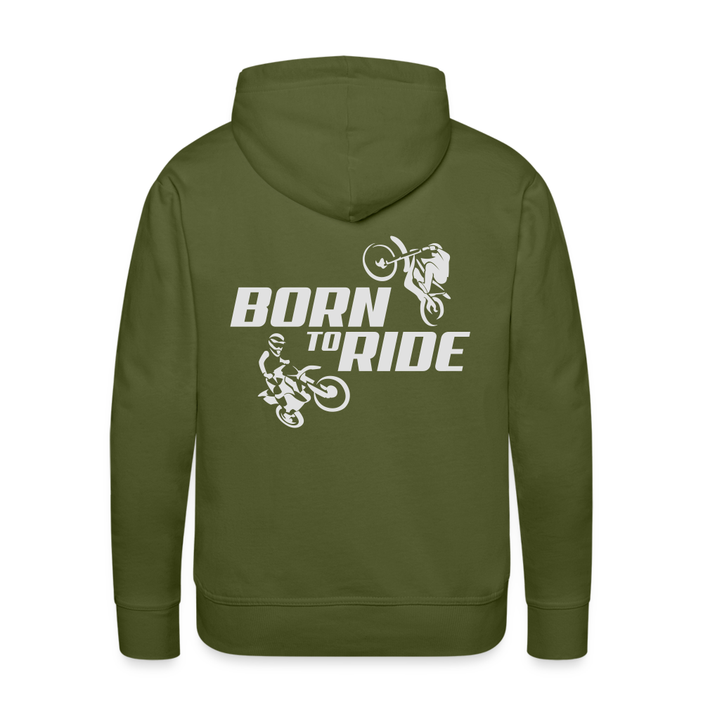 Born to Ride Motocross Men’s Premium Hoodie - olive green