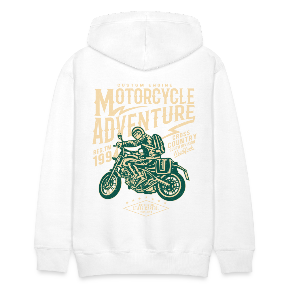 Motorcycle Adventure Men’s Premium Hoodie - white