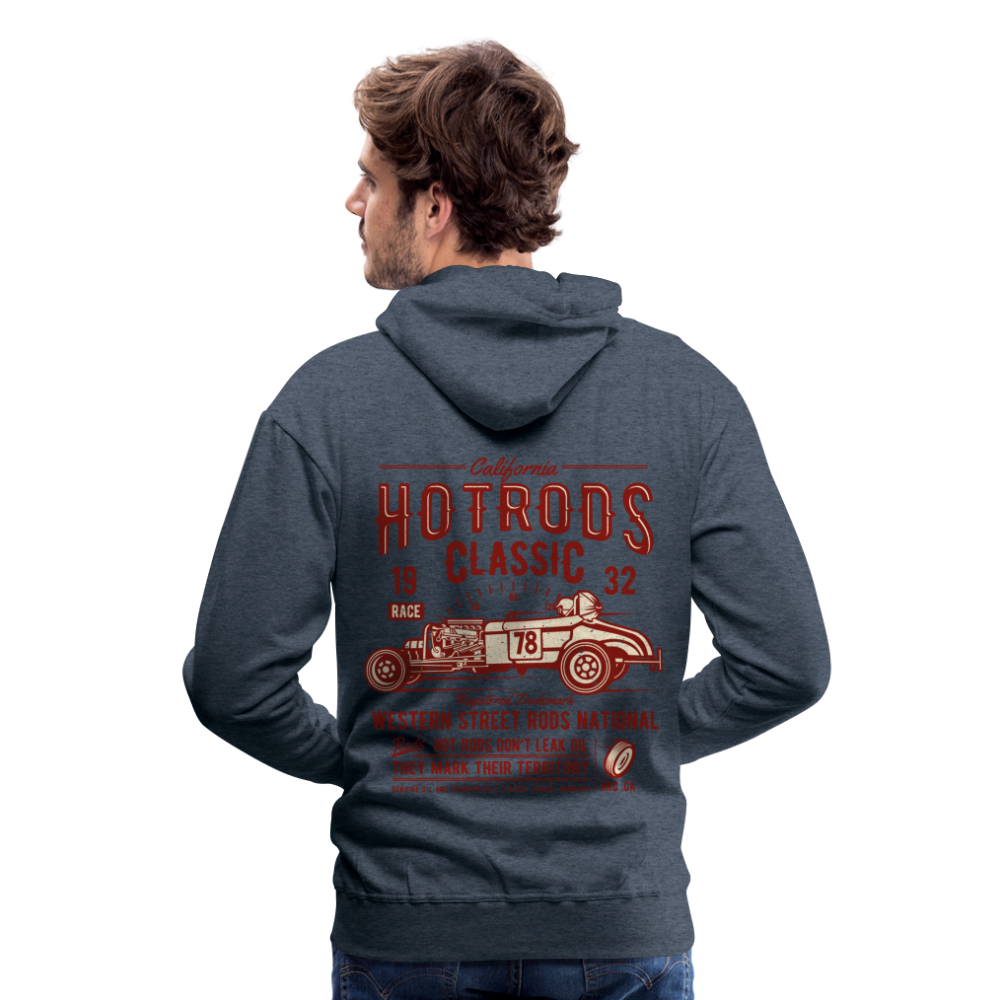 Hot Rods Race Classic Men’s Premium Hoodie - heather denim