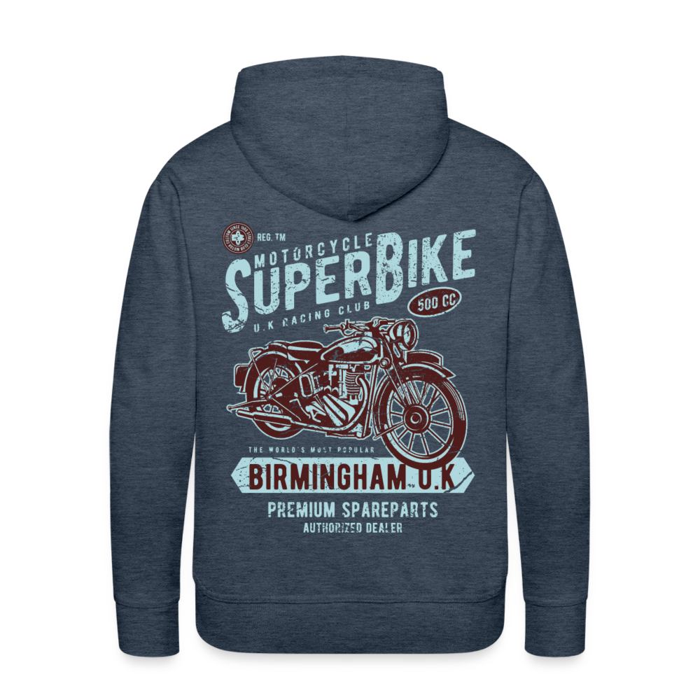 Super Bike Motorcycle Men’s Premium Hoodie - heather denim