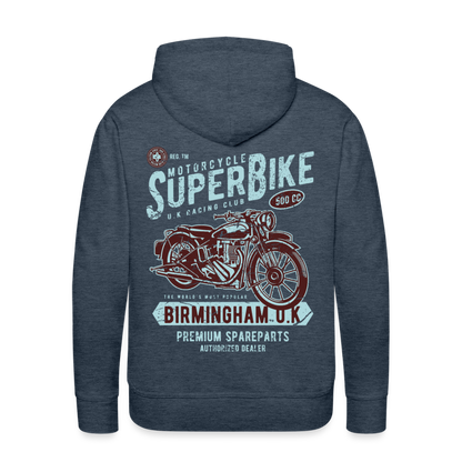 Super Bike Motorcycle Men’s Premium Hoodie - heather denim