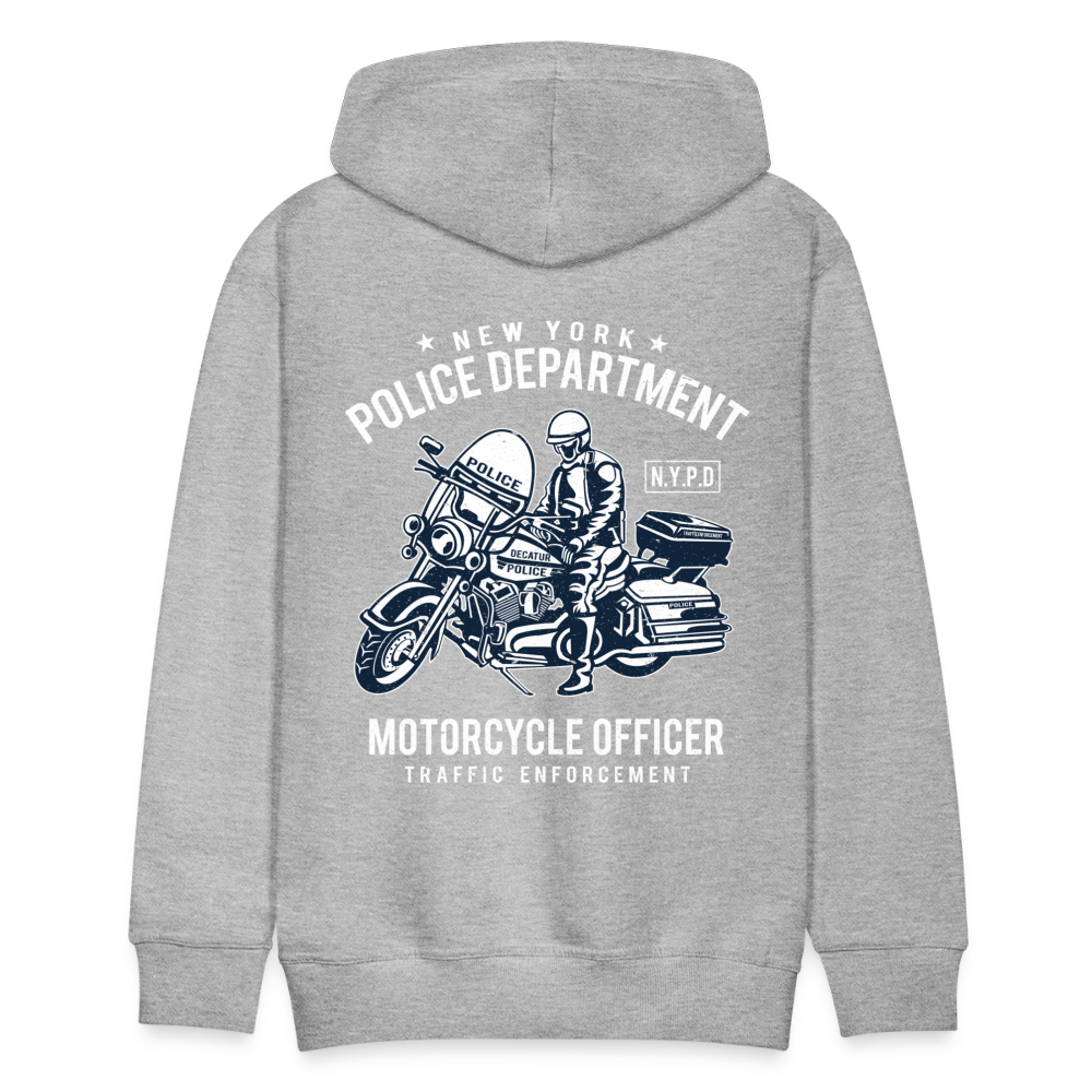 New York Police Department Motorcycle Officer Men’s Premium Hoodie - heather grey