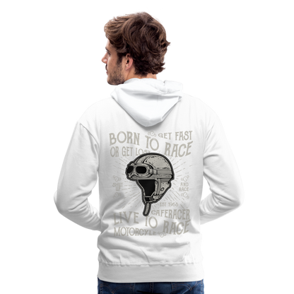 Born to Race Car's Men’s Premium Hoodie - white