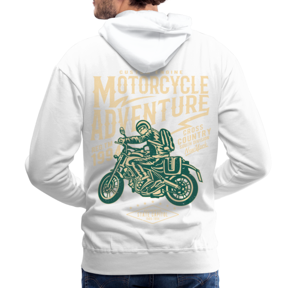 Motorcycle Adventure Men’s Premium Hoodie - white