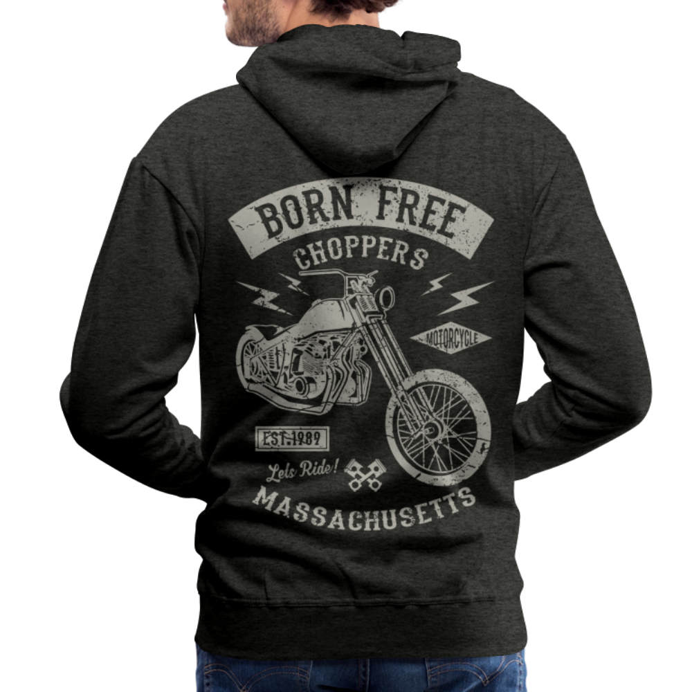 choppers Born Free Motorcycle Men’s Premium Hoodie - charcoal grey