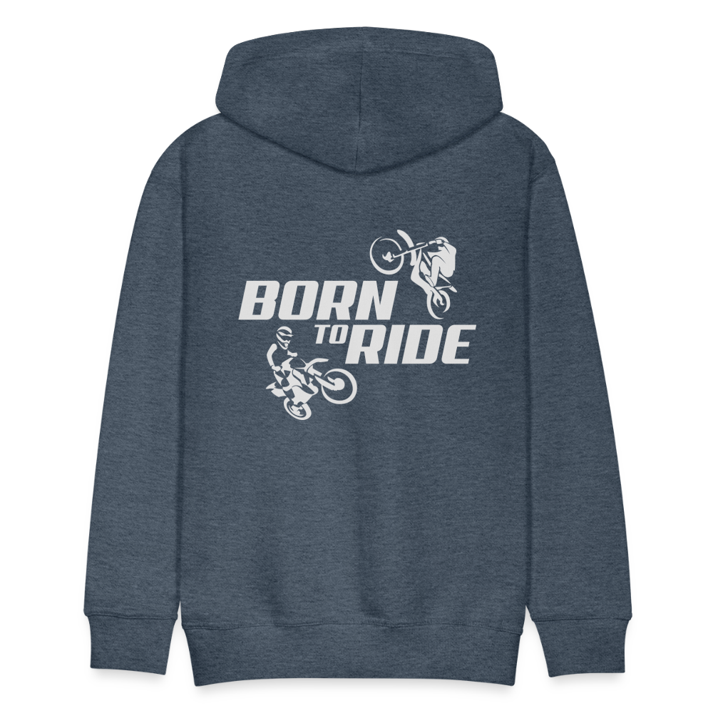 Born to Ride Motocross Men’s Premium Hoodie - heather denim