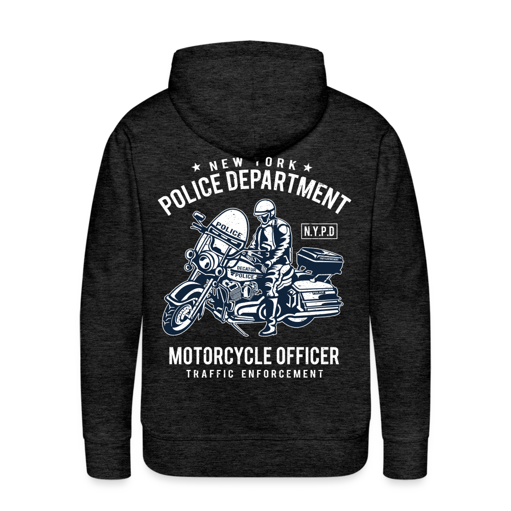 New York Police Department Motorcycle Officer Men’s Premium Hoodie - charcoal grey