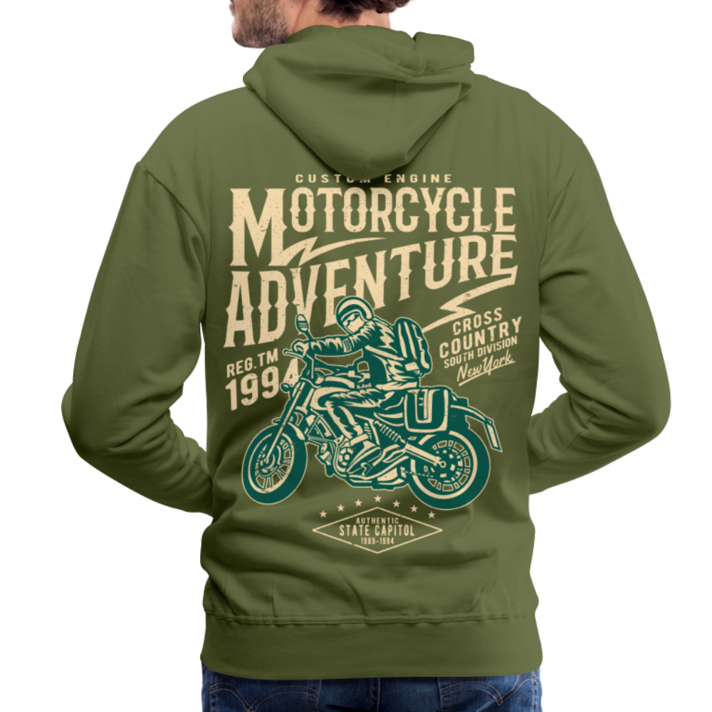 Motorcycle Adventure Men’s Premium Hoodie - olive green