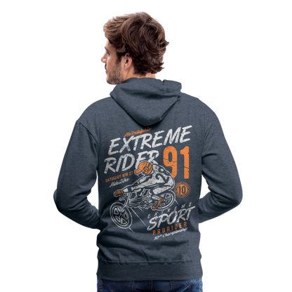 Extremerider Motorcycle Men’s Premium Hoodie - heather denim