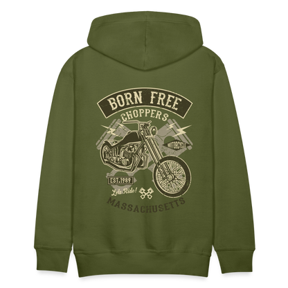 Born Free Choppers Motorcycle Men’s Premium Hoodie - olive green