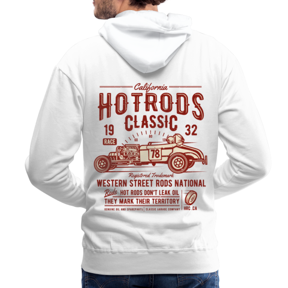 Hot Rods Race Classic Men’s Premium Hoodie - white