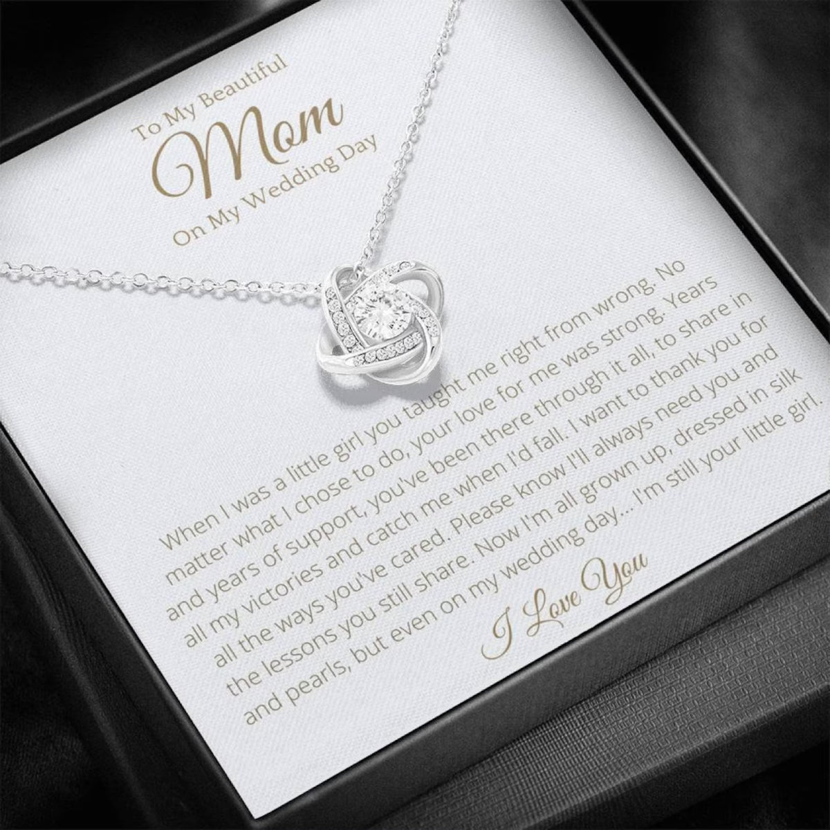 To My Beautiful Mom on My Wedding Day Love Knot, Mother of the Bride Gift