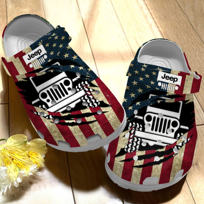 Jeep Crocs Crocband Clog American Flag