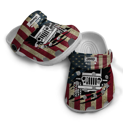 Jeep Crocs Crocband Clog American Flag