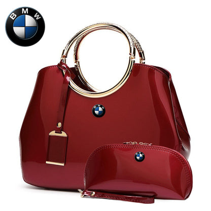 BMW Deluxe Women Handbag With Free Matching Wallet-bag-Driver Apparel-Brown-Driversapparel.com