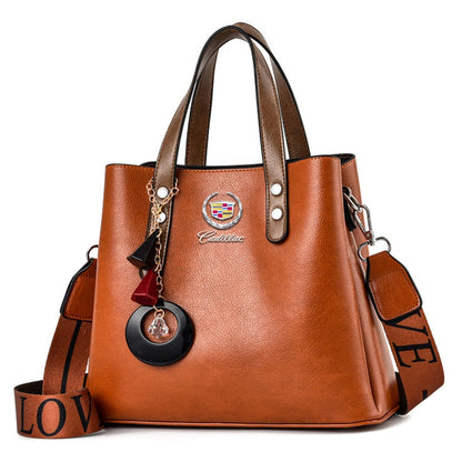 Cadillac Luxury Leather Women Handbag-bag-Driver Apparel-Brown-Driversapparel.com