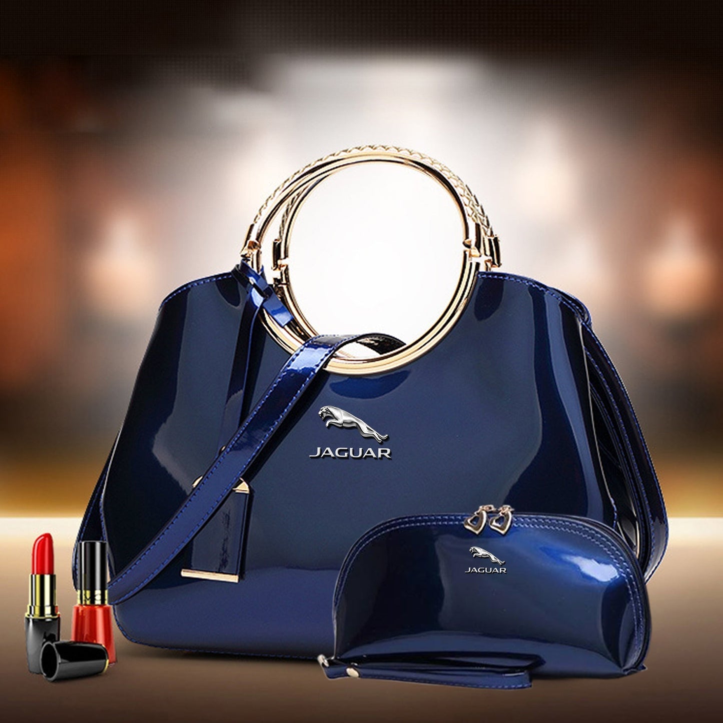 Jaguar Deluxe Women Handbag With Free Matching Wallet-bag-Driver Apparel-Purple-Driversapparel.com