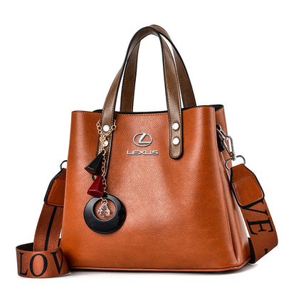 Lexus Luxury Leather Women Handbag-bag-Driver Apparel-Brown-Driversapparel.com