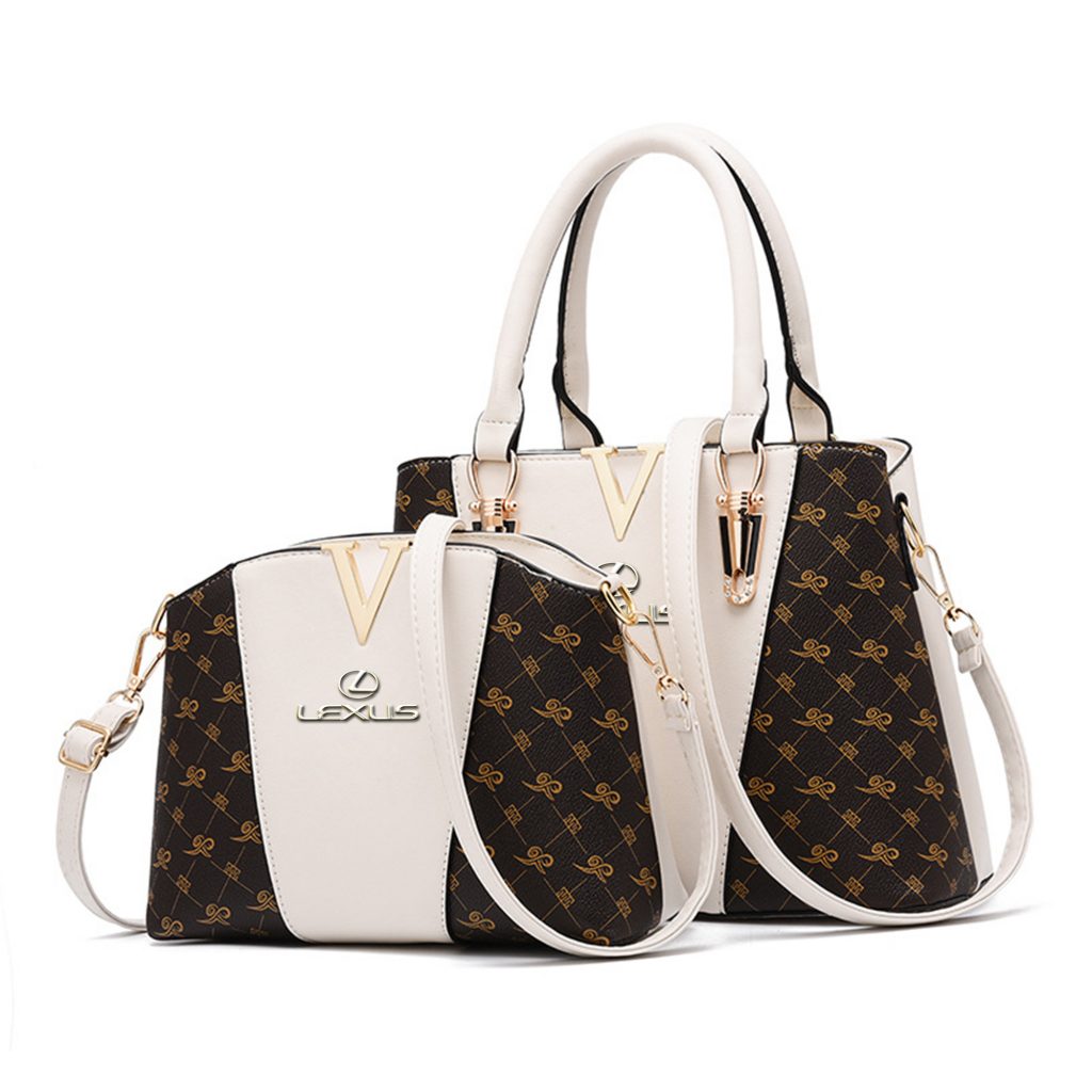 Lexus Luxury Tote Bag Set-bag-Driver Apparel-Beige-Driversapparel.com