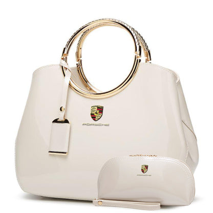 Porsche Deluxe Women Handbag With Free Matching Wallet-bag-Driver Apparel-Beige-Driversapparel.com