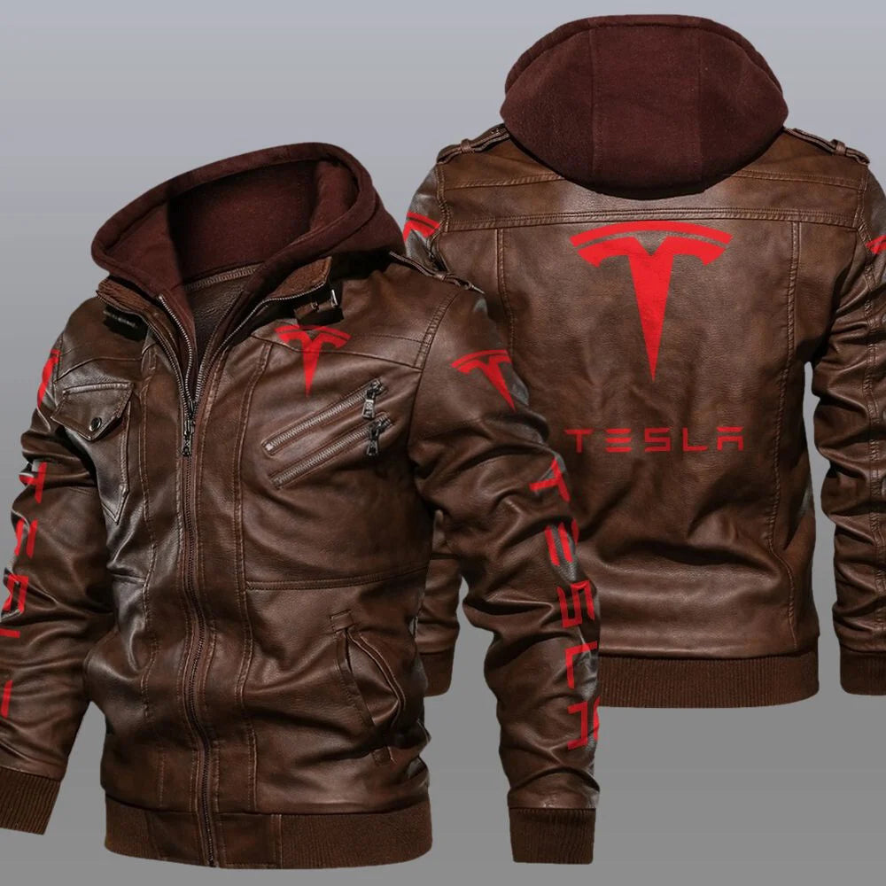 Tesla Jacket Tesla Racing Leather Jacket V07