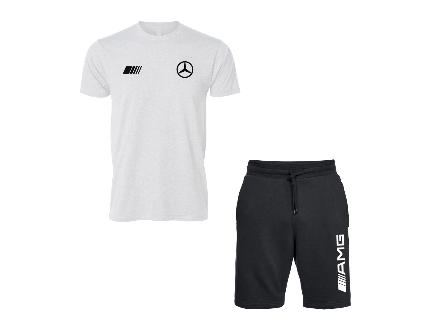 AMG Mercedes Contrast T-Shirt and Shorts Set