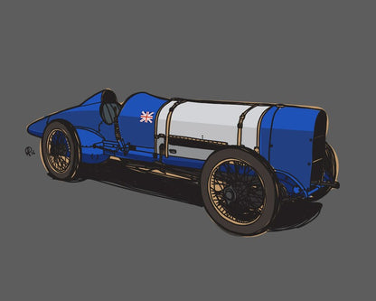 Land Speed Record - Sunbeam 350HP 'Blue Bird' Art Print_driver_clothing_drivi.store