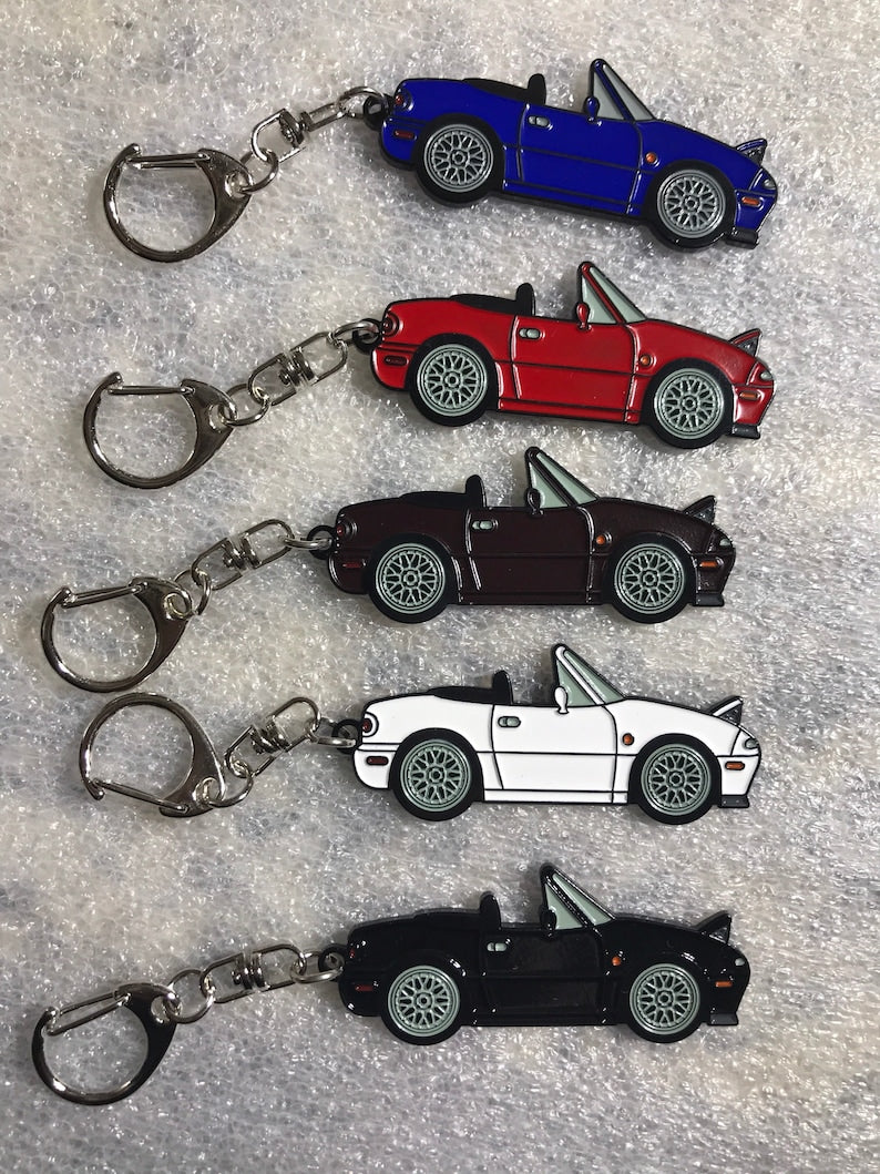 NA Miata Mk1 MX5 Keychains with BBS Wheels (6 Colors)_driver_clothing_drivi.store