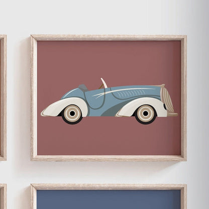 Vintage Car Collection Nursery Wall Art