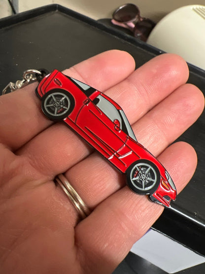 Corvette C6 Coupe Keychains, 7 Enamel Colors