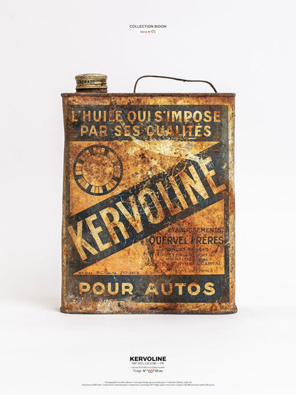 Nostalgic Garage Art: Kervoline Vintage Oil Can Poster for Auto Aficionados_driver_apparel_drivi.store