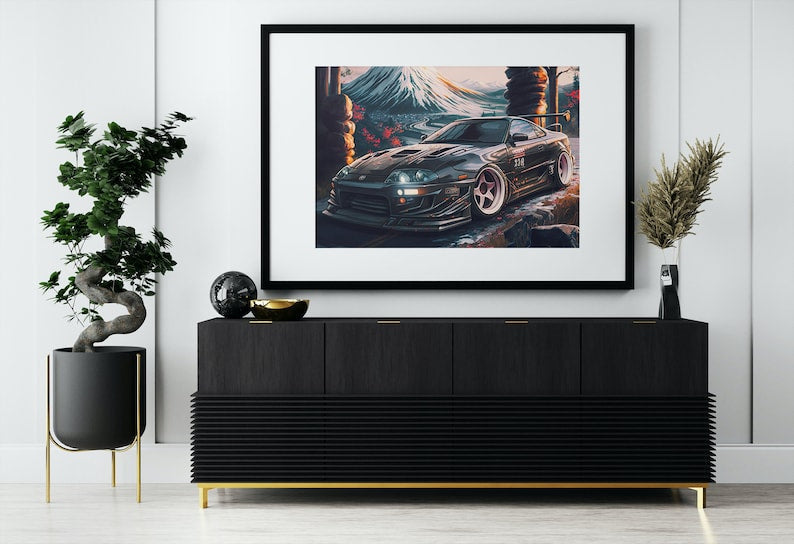 Anime-Inspired Toyota Supra MK4 Posters_driver_clothing_drivi.store