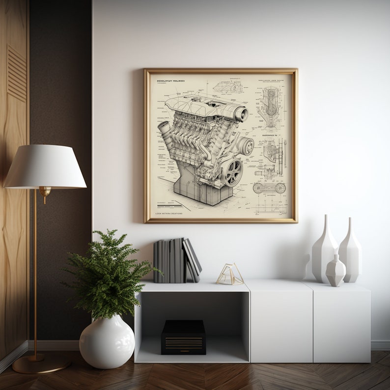 Engine Art: Mechanic Garage Decor for Car Enthusiasts_driver_clothing_drivi.store