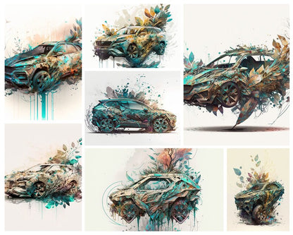 Watercolor Dream Cars: Artistic Automobile Visions