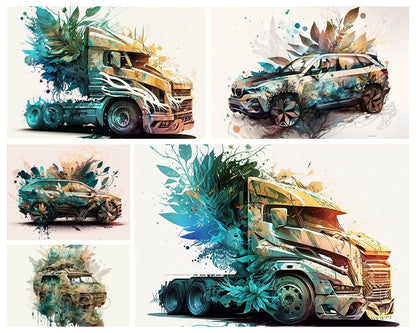 Watercolor Dream Cars: Artistic Automobile Visions