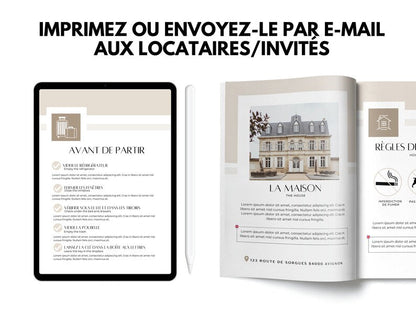 French-English Airbnb Welcome Guide and Poster Template