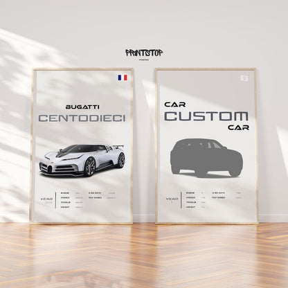 Bugatti Centodieci: Modern Supercar Wall Art